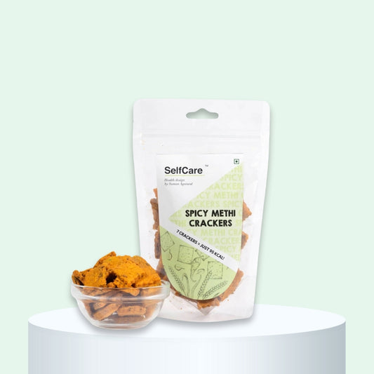 Spicy methi crackers, buy healthy crackers online, savory snack