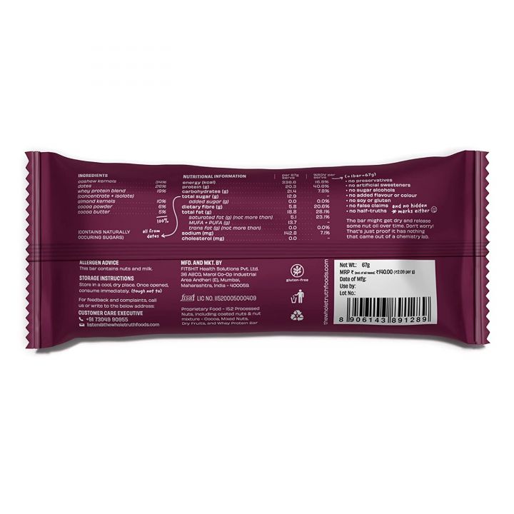 The Whole Truth: Energy Bar - Double Cocoa 20g Protein