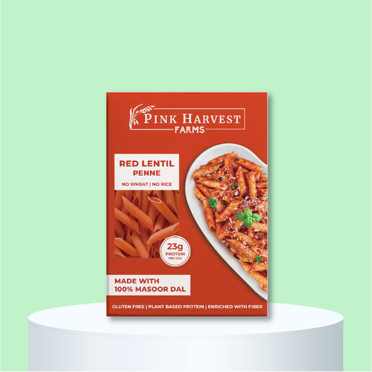 Pink Harvest Farms: Red Lentil Penne Pasta