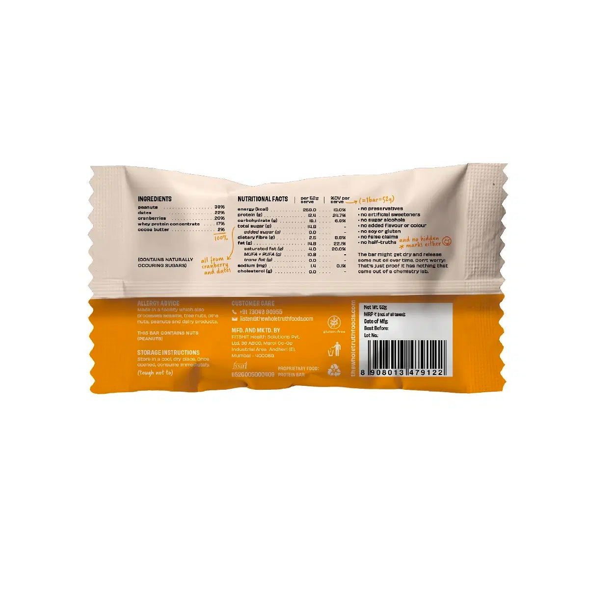 The Whole Truth: Energy Bar - Peanut Butter 12g Protein